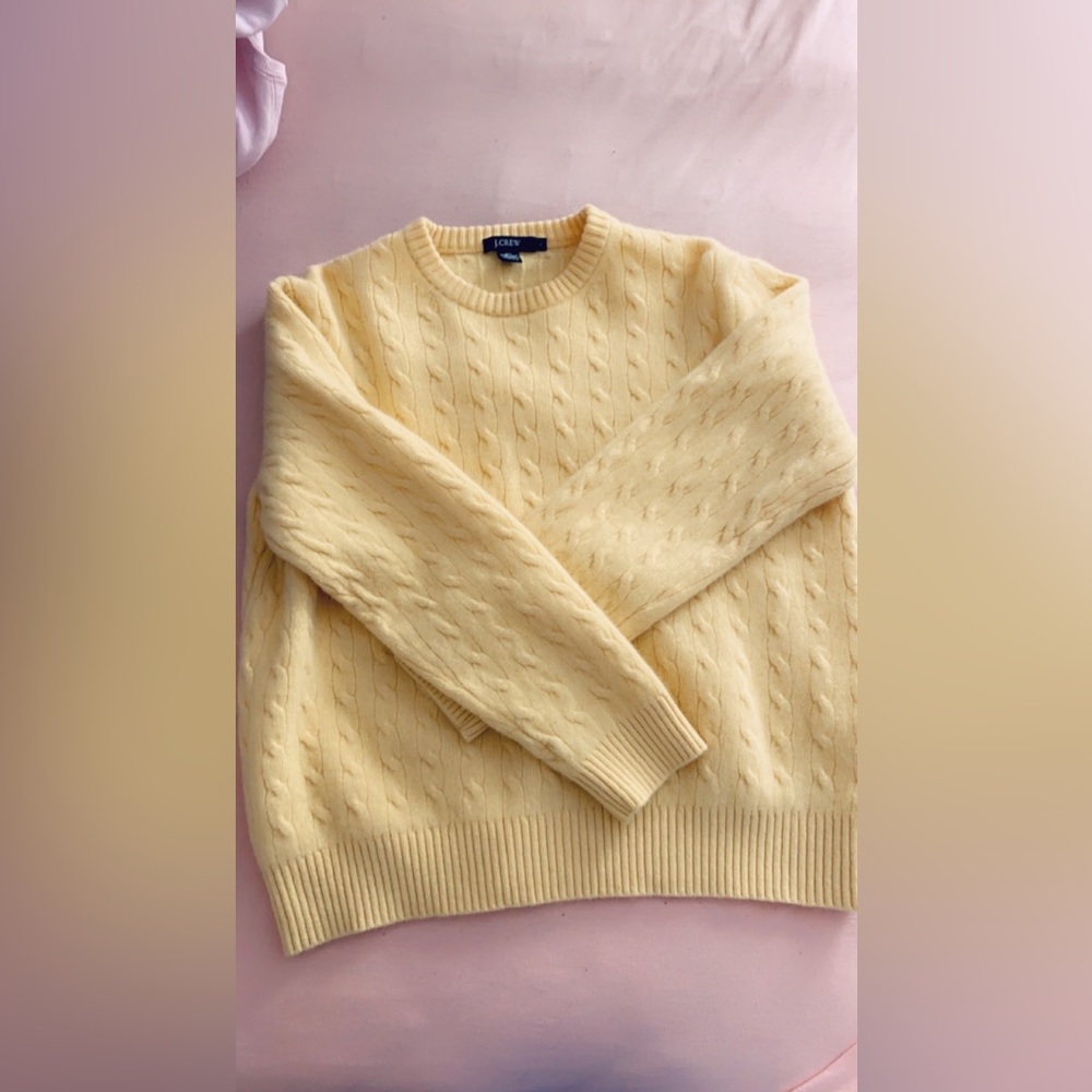 Yellow sweater, pastel and wool